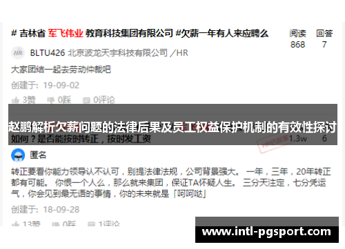 赵鹏解析欠薪问题的法律后果及员工权益保护机制的有效性探讨 赵鹏解析欠薪问题的法律后果及员工权益保护机制的有效性探讨